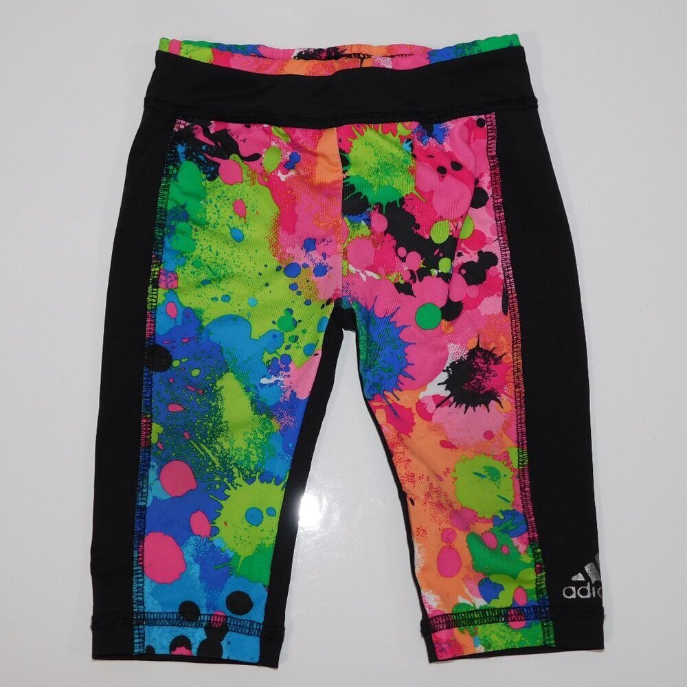 Adidas Baby Girl Multicolor Paint Splatter leggings / tights 12M 12 Months